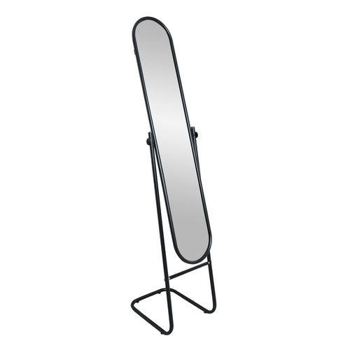 153cm x 30cm Black Round Full-Length Mirror