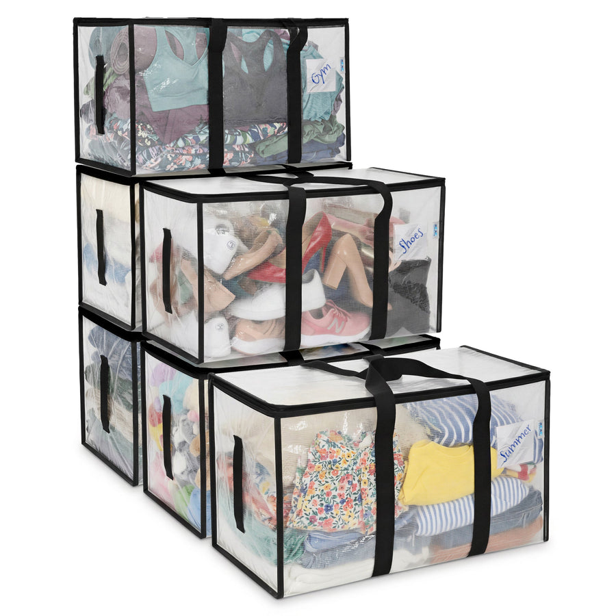 Large Heavy Duty Moving Bags - 90L - Clear - Pack of Six