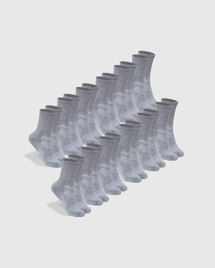 True Classic Heather Gray Half Crew Socks 12-Pack | Medium