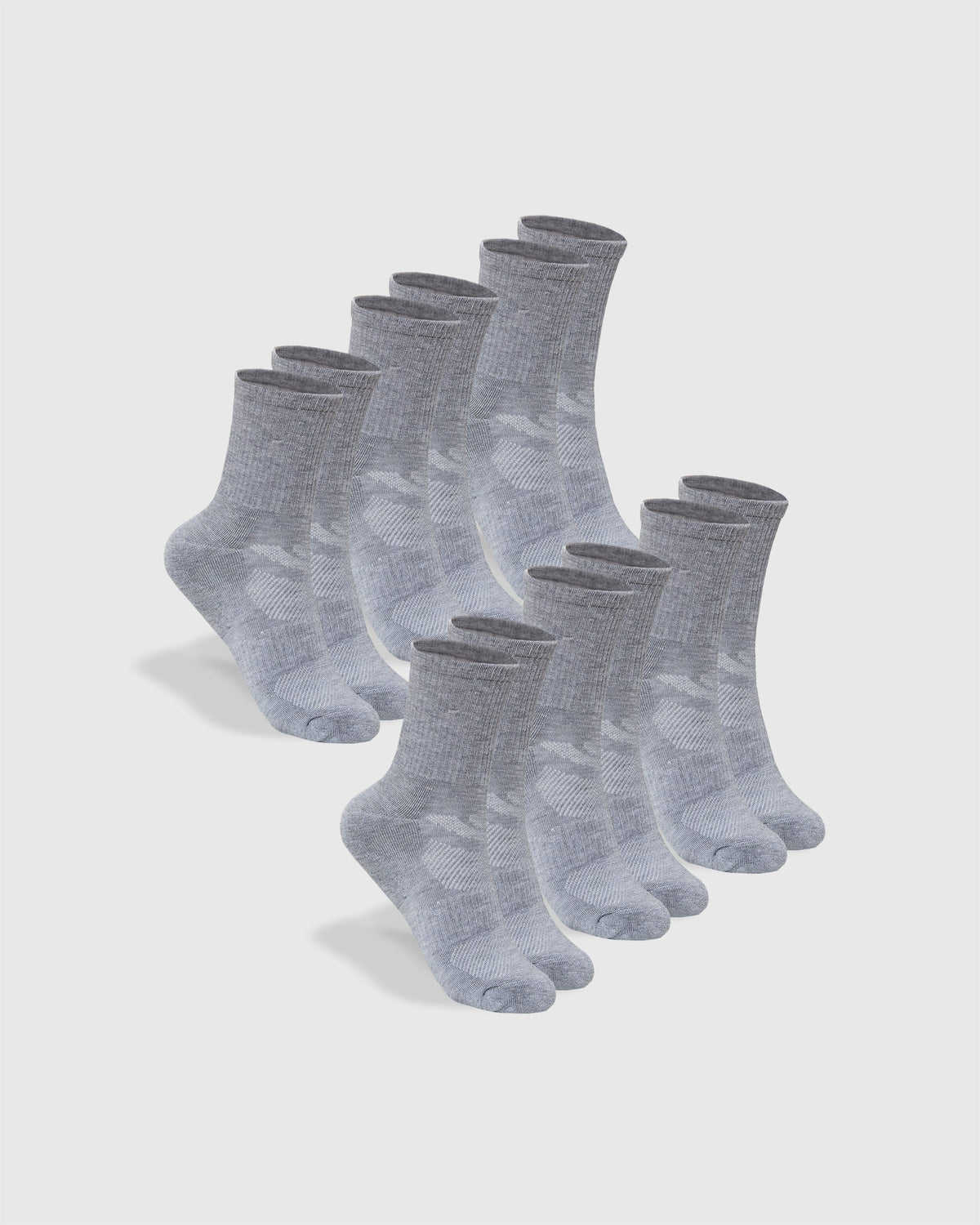 True Classic Heather Gray Half Crew Socks 6-Pack | Medium