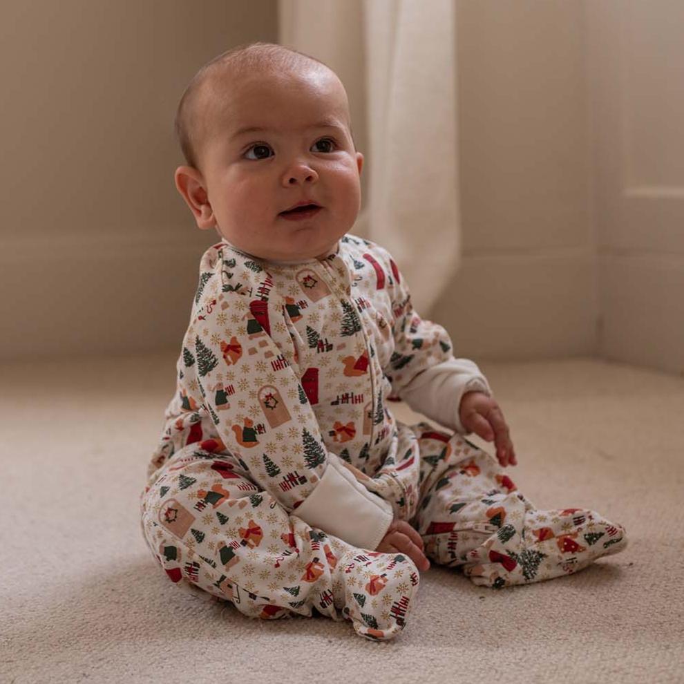 Baby Jersey Sleepsuit - Festive Forest