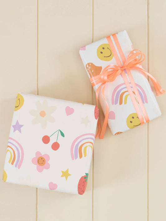 'Happy Icons' Gift Wrap by Meri Meri - White