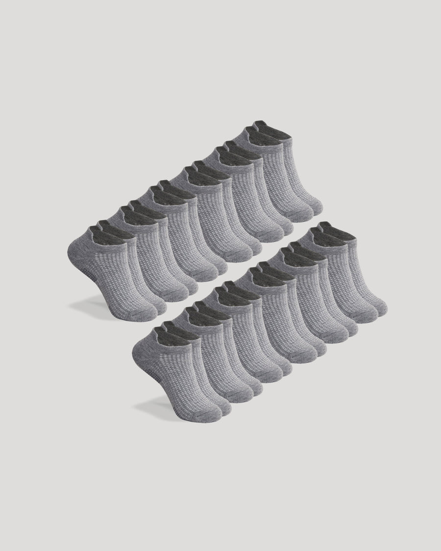 True Classic Heather Gray Active Half Crew Socks 12-Pack | Medium