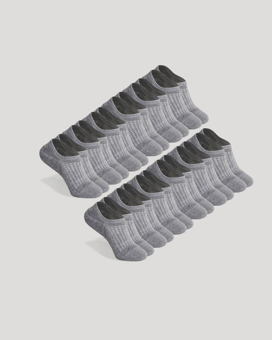 True Classic Heather Gray Active No Show Socks 6-Pack | Medium