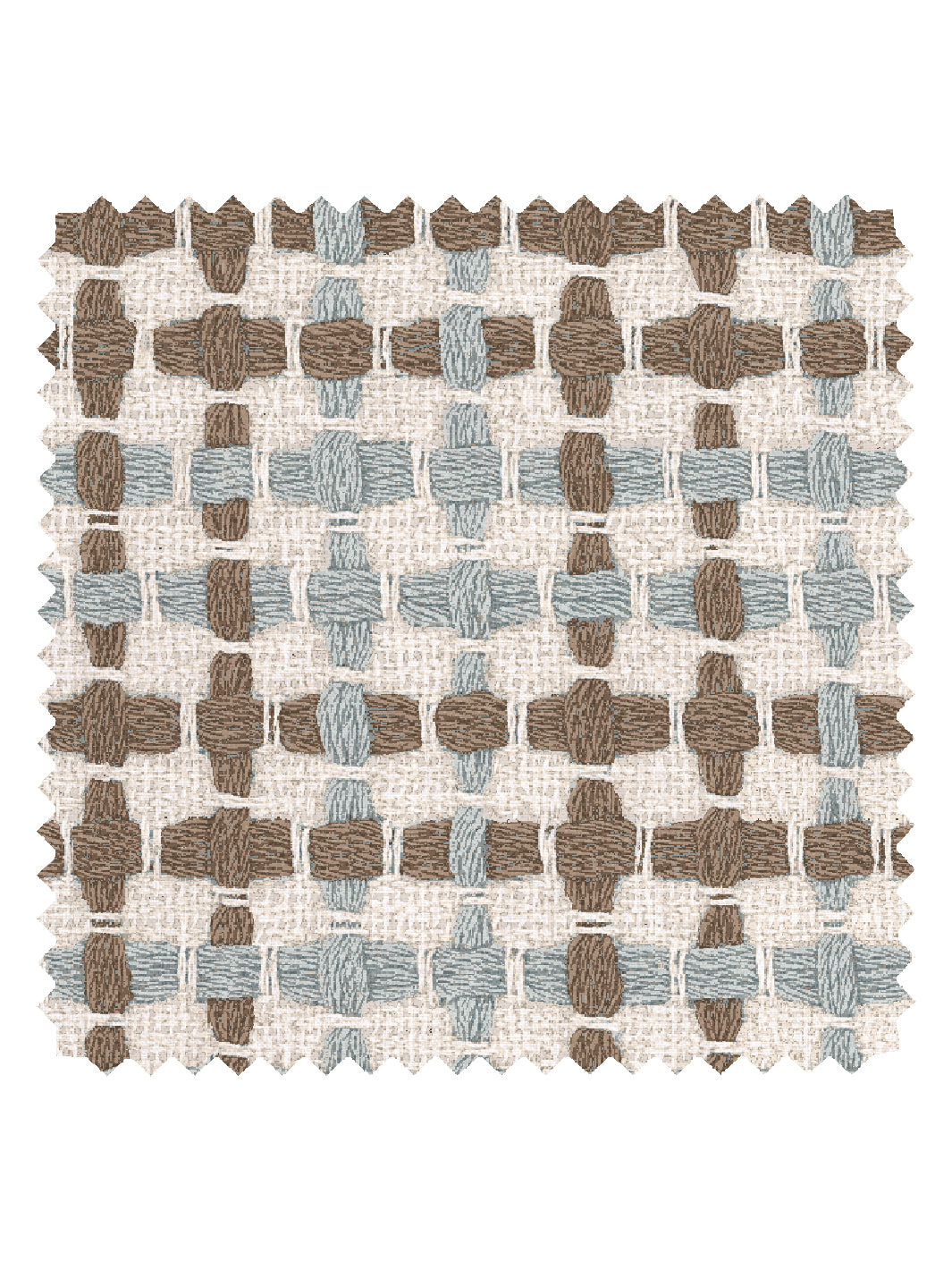 'Helen' Linen Fabric by Nathan Turner - Blue Brown - LINEN / YARD