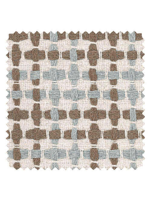 'Helen' Linen Fabric by Nathan Turner - Blue Brown - LINEN / YARD
