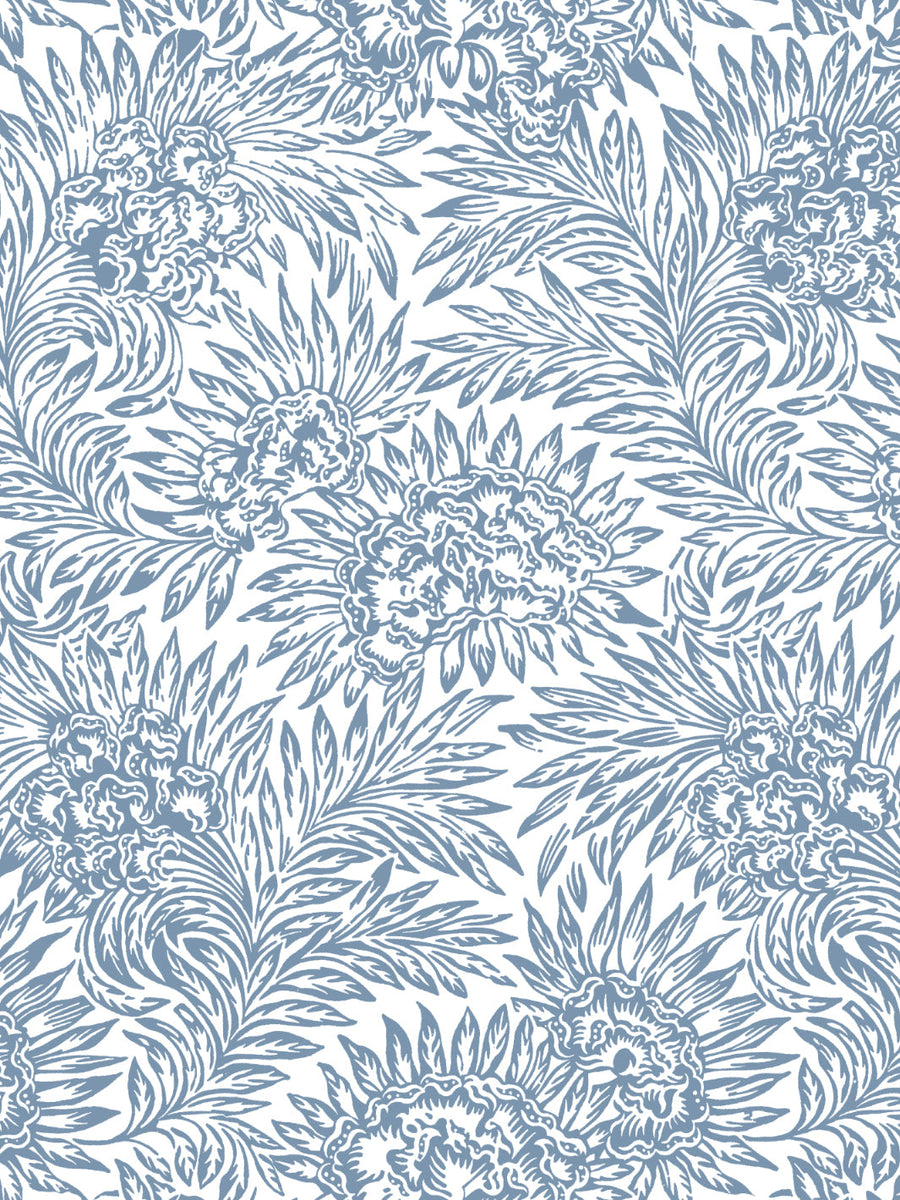 'Herald' Wallpaper by Nathan Turner - Blue - Removable / 26 in. x 4.5 ft.