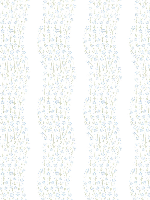 'Hillhouse Floral Ditsy Wave' Wallpaper by Nathan Turner - Blue Green - Removable / 26 in. x 4.5 ft.