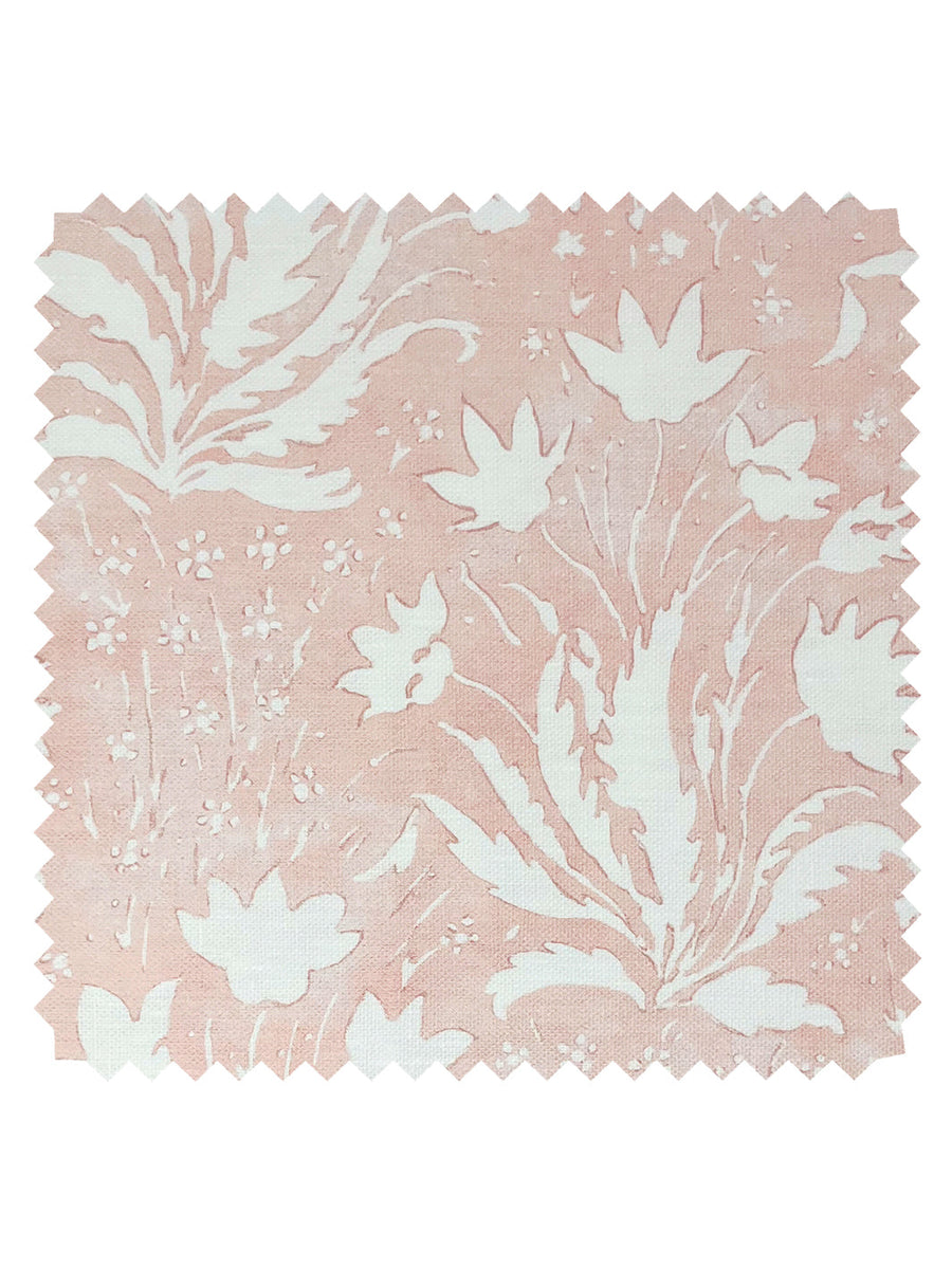 Hillhouse Floral One Color' Linen Fabric by Nathan Turner - Pink - LINEN / YARD