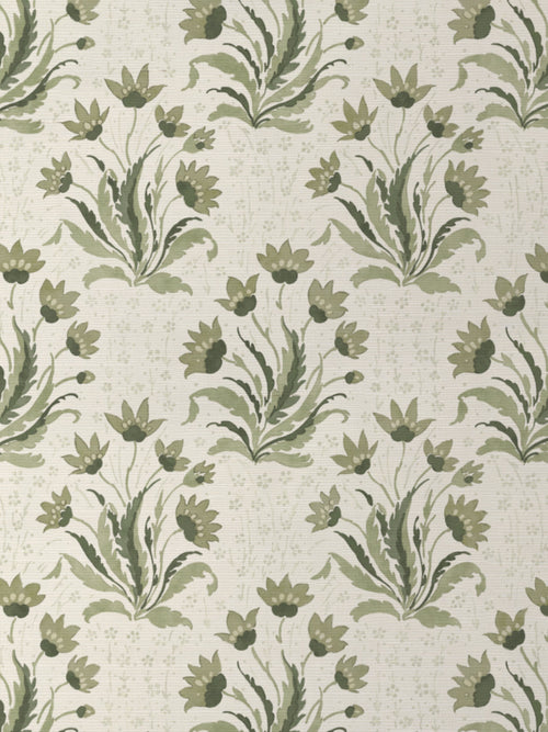 'Hillhouse Floral Tonal' Grasscloth Wallpaper by Nathan Turner - Moss - Grasscloth Roll - Sample