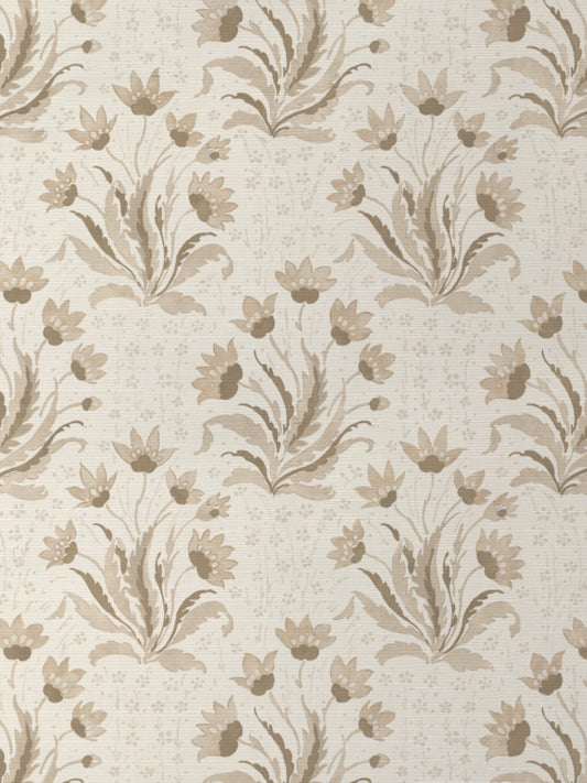 'Hillhouse Floral Tonal' Grasscloth Wallpaper by Nathan Turner - Neutral - Grasscloth Roll