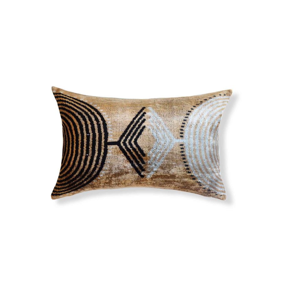 Homs Silk Ikat Lumbar Pillow - 16" x 24" / Copper