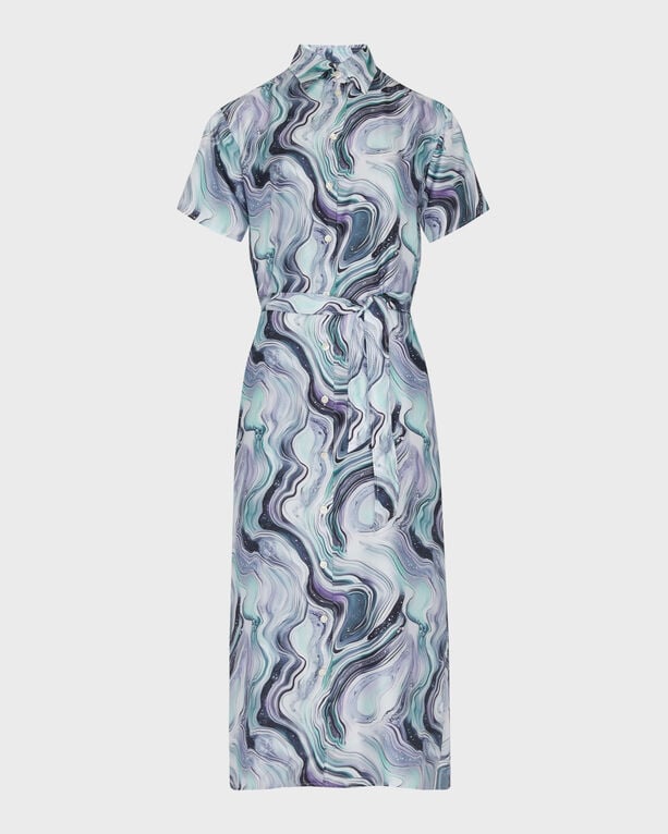 Vilebrequin - Women Silk Long Shirt Dress Marble - Dress - Loucia - White - Size XL
