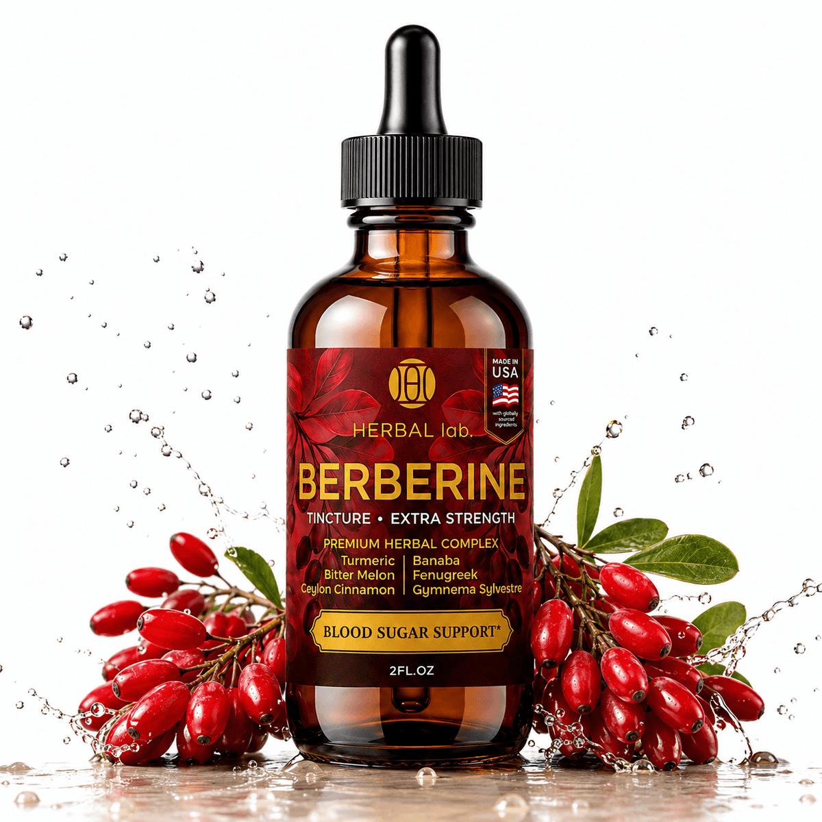 Berberine Liquid Drops - 1800mg - Extra Strength Tincture