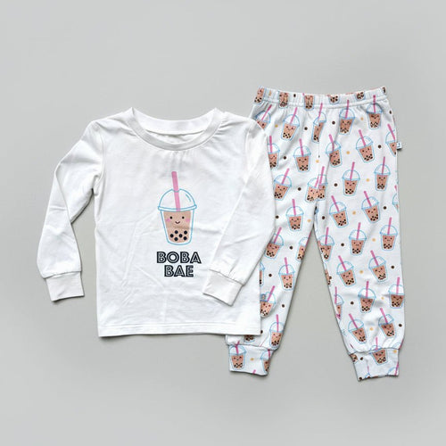 Bamboo Blend Two Piece Pajama Set - Boba | Size: 1.5-2Y