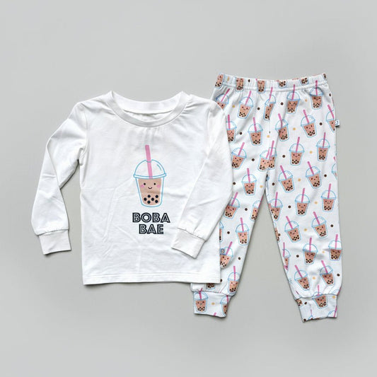 Bamboo Blend Two Piece Pajama Set - Boba | Size: 2-3Y