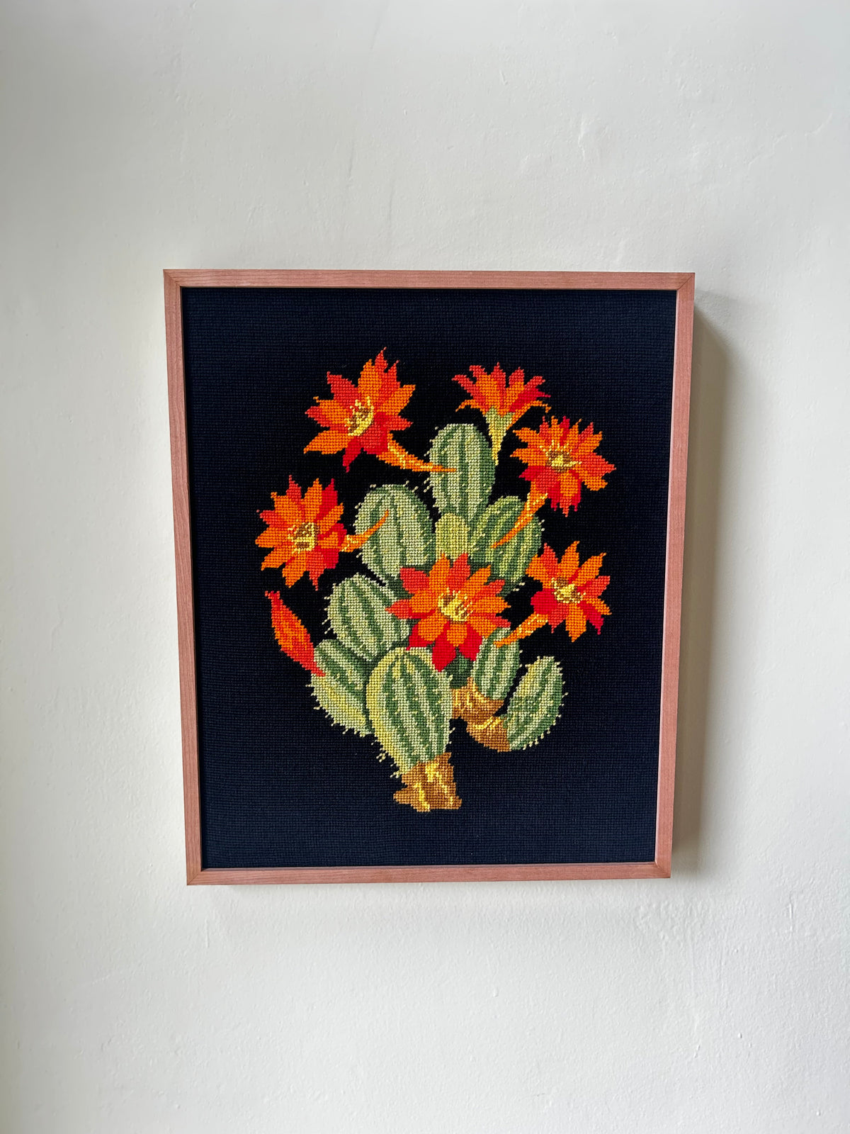 EHI - Object - Framed Vintage Needle Point Floral Pattern