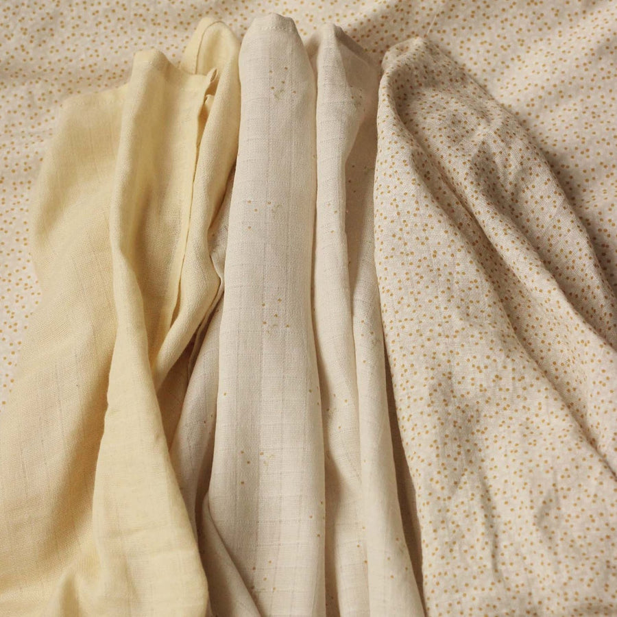 Organic Baby Muslin Squares Set of 3 - Wild Chamomile