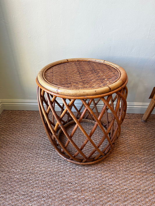 Vintage Rattan Side Tables (Pair)