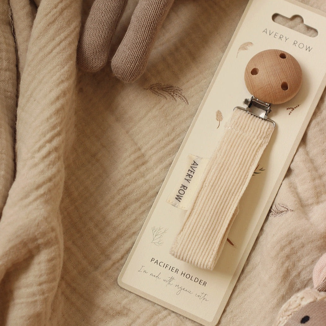 Pacifier holder - Corduroy, cream