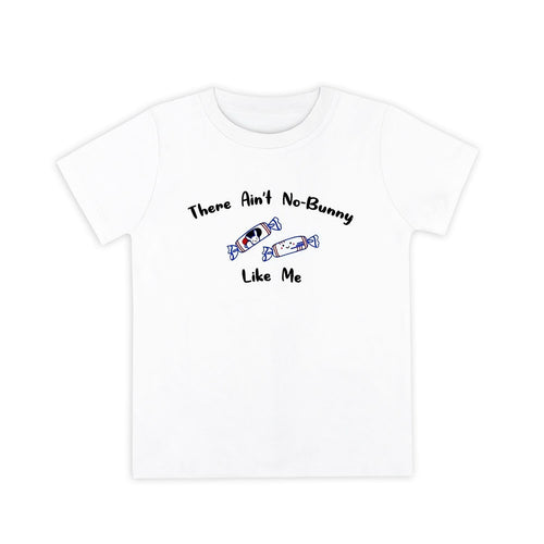 Organic Cotton Toddler Kids T-Shirt - White Bunny Candy | Size: 1.5-2Y