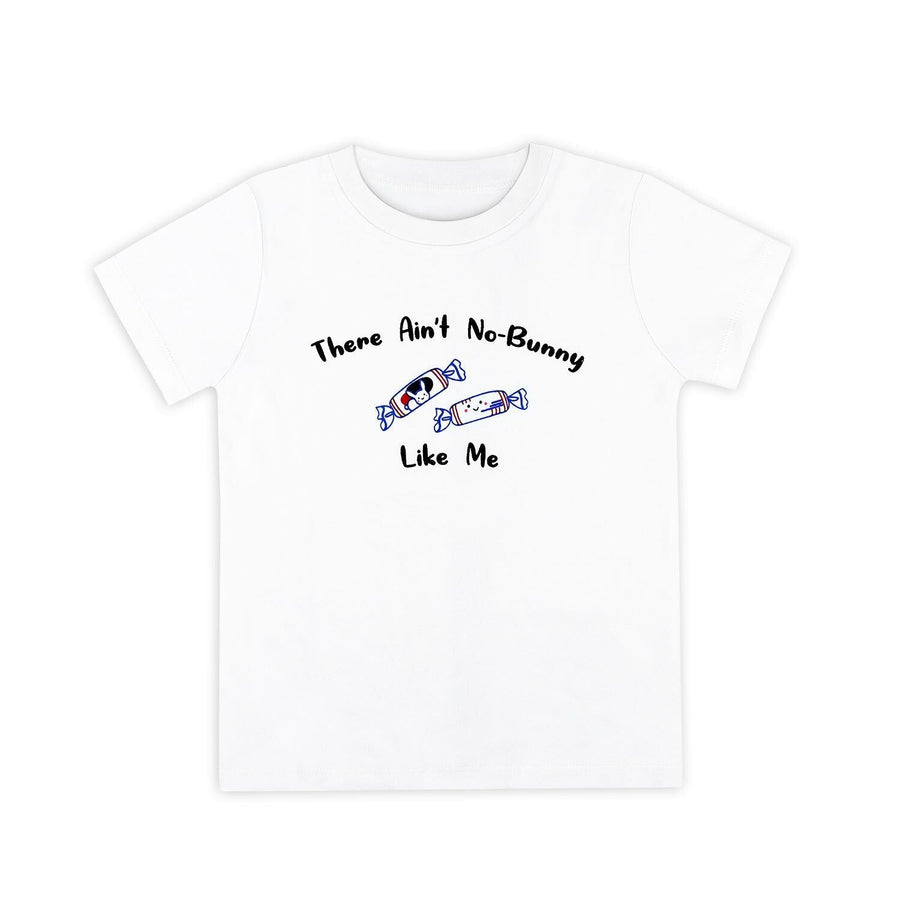 Organic Cotton Toddler Kids T-Shirt - White Bunny Candy | Size: 4-6Y