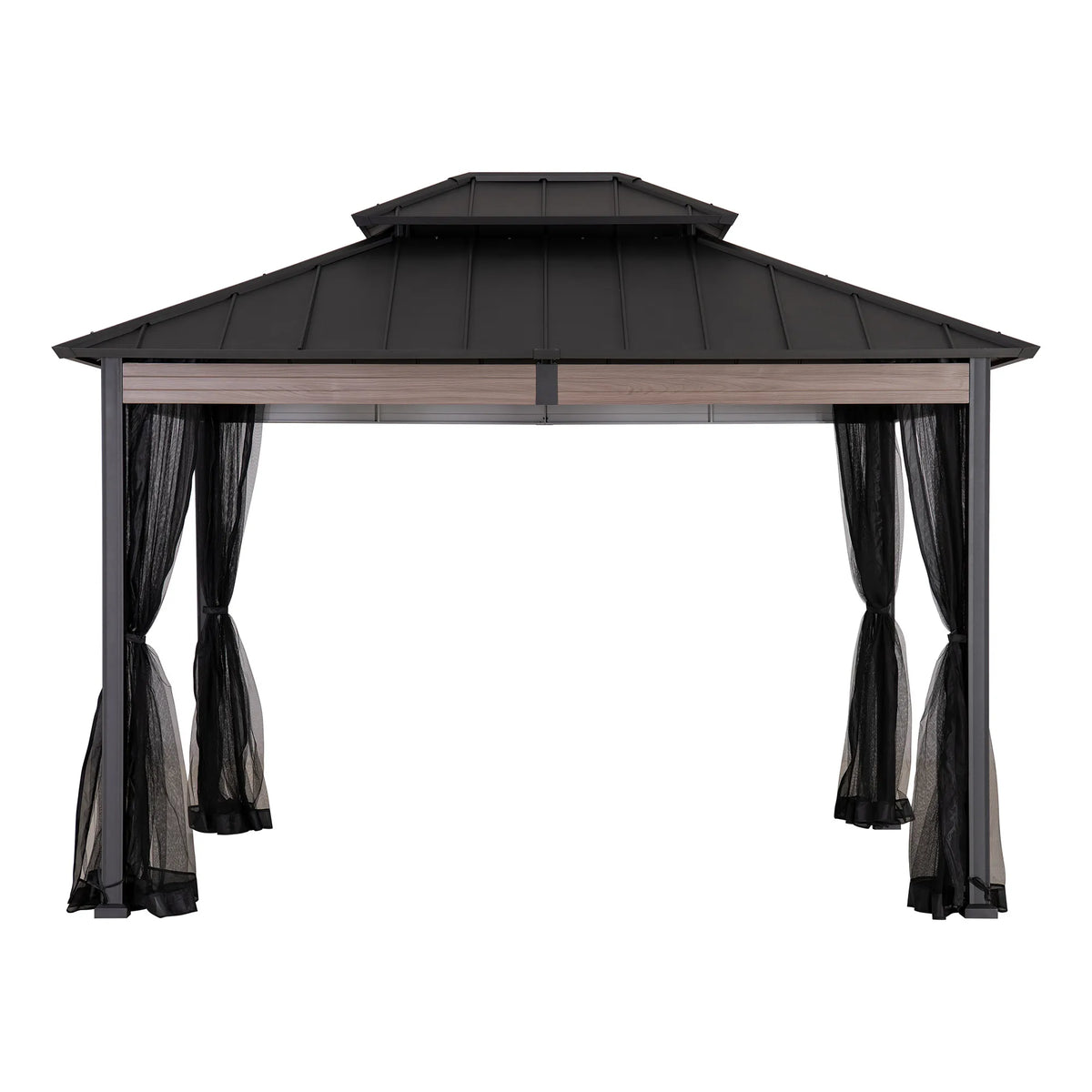 Heavy-Duty Screened Hardtop Gazebo 3.6m x 3m