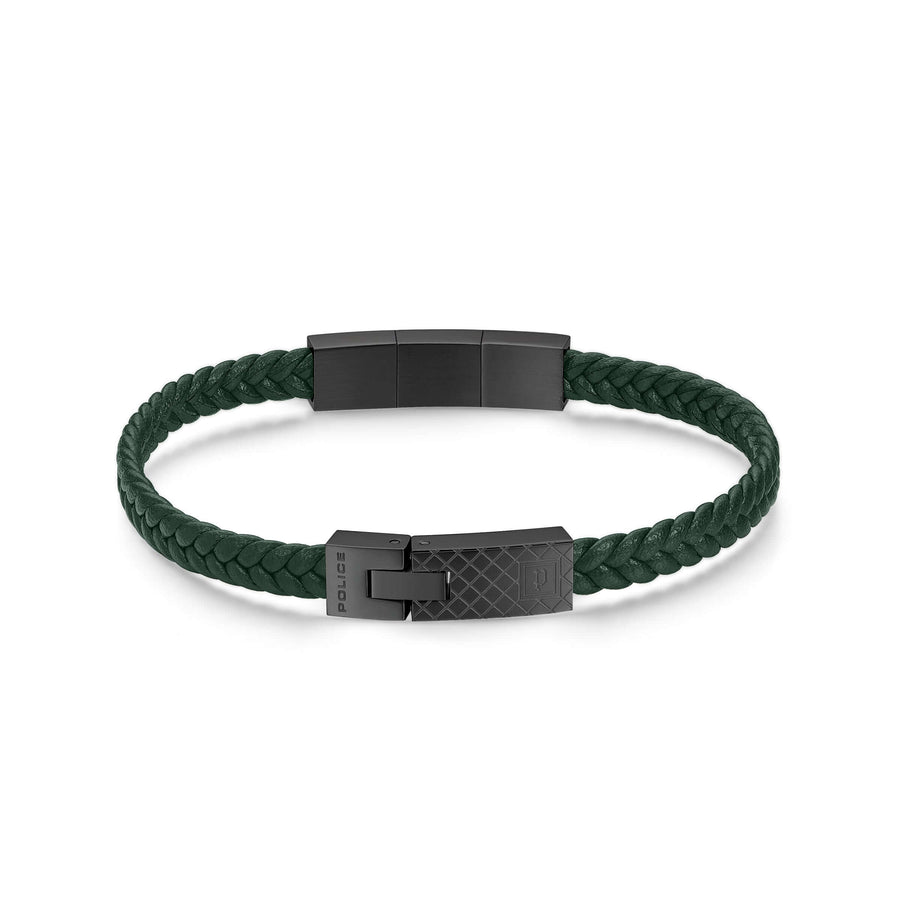 Police Men's Leather Bracelet Green Herrenarmband Lederarmband Schmuck Herren Leder Armband