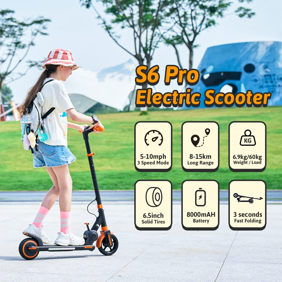 isinwheel® Kids Electric Scooter - S6 Pro Pink