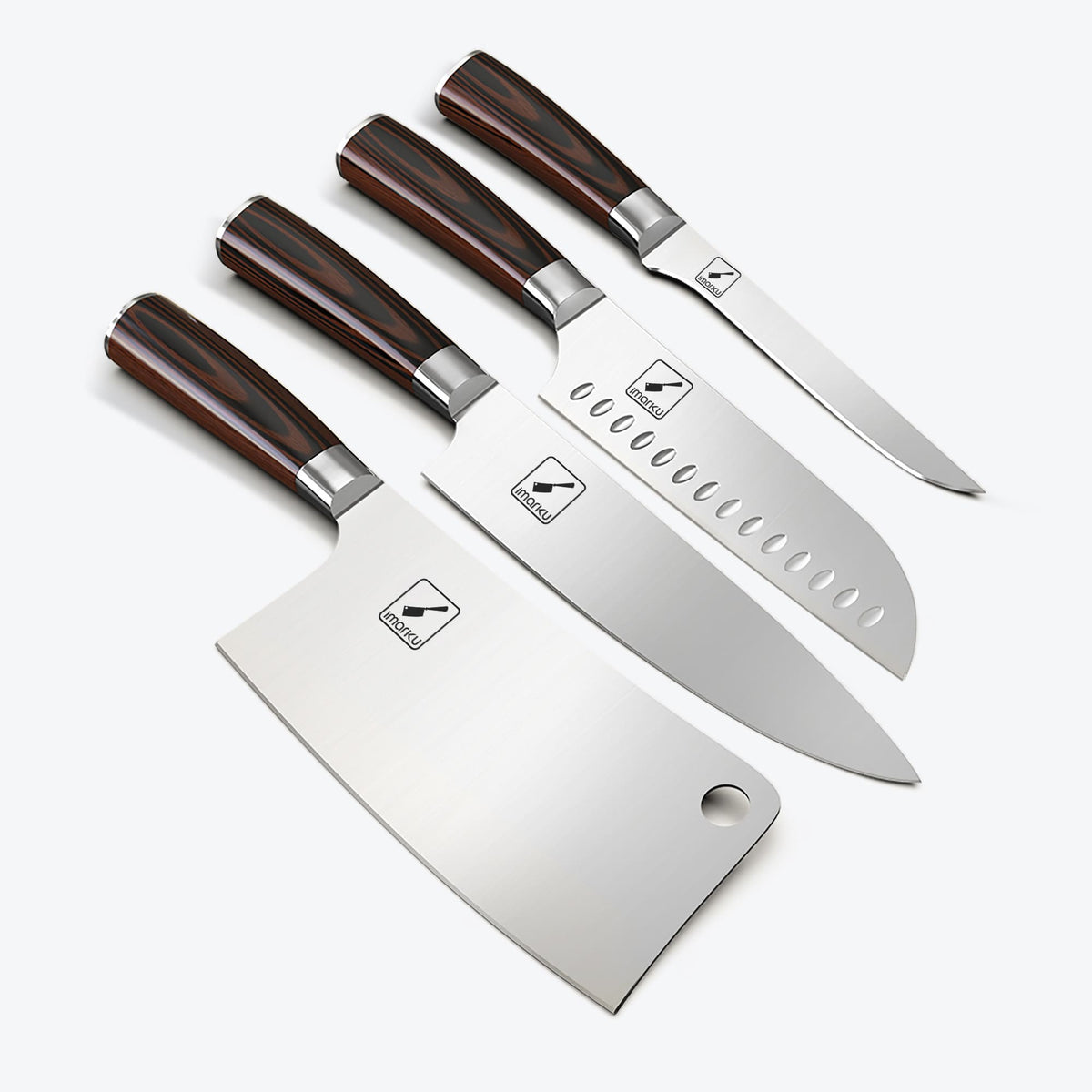 4-Piece Kitchen Knife Set Professional Chef Cleaver Santoku Boning Knife