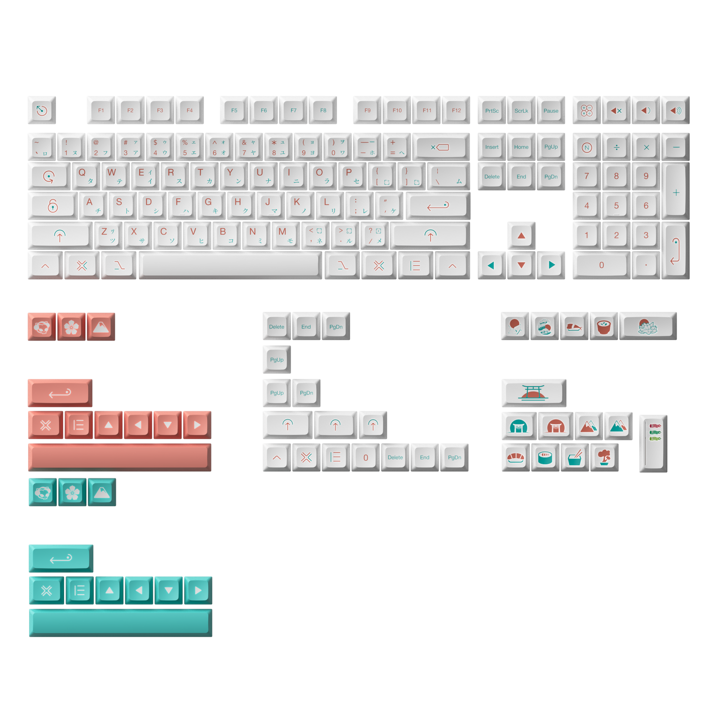 Red Fuji Keycap Set (161-Key) - JDA