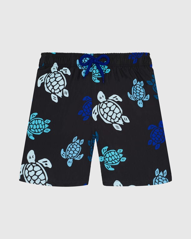 Vilebrequin - Boys Ultra-light And Packable Swim Shorts Tortues Multicolores - Swimwear - Jihin - Black - Size 10