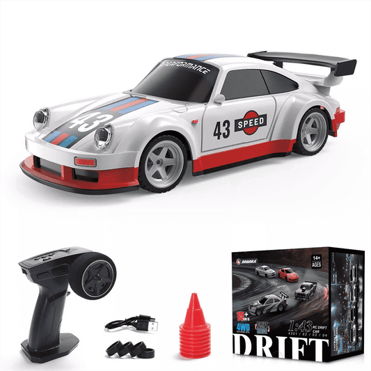 JIABAILE 4305/06/07/08/09 1/43 Scale 15 km/h Mini 4WD RTR Drift RC Cars with LED, Gyro (Optional) - 4305 / With Gyro