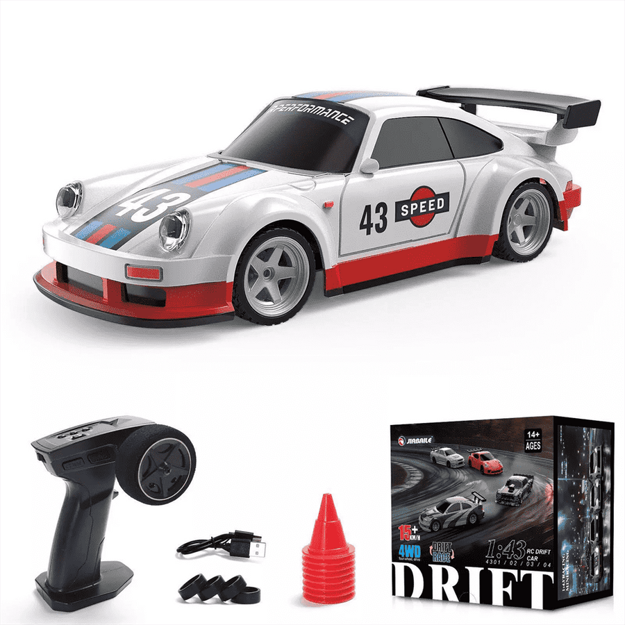 JIABAILE 4305/06/07/08/09 1/43 Scale 15 km/h Mini 4WD RTR Drift RC Cars with LED, Gyro (Optional) - 4305 / With Gyro