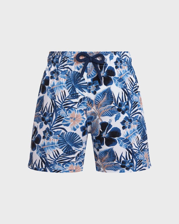 Vilebrequin - Boys Stretch Swim Shorts Island Flowers - Swimwear - Jirise - White - Size 14