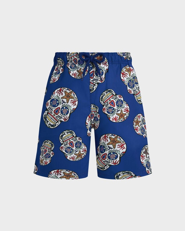 Vilebrequin - Boys Stretch Swim Shorts Día De Muertos - Swimwear - Jirise - Blue - Size 10