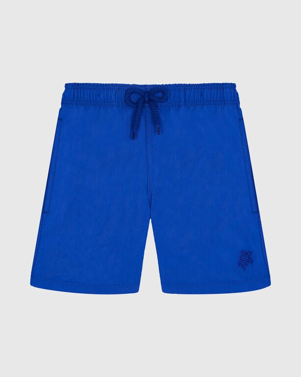 Vilebrequin - Boys Water-reactive Swim Shorts Ronde Des Tortues Maxi - Swimwear - Jim - Blue - Size 12