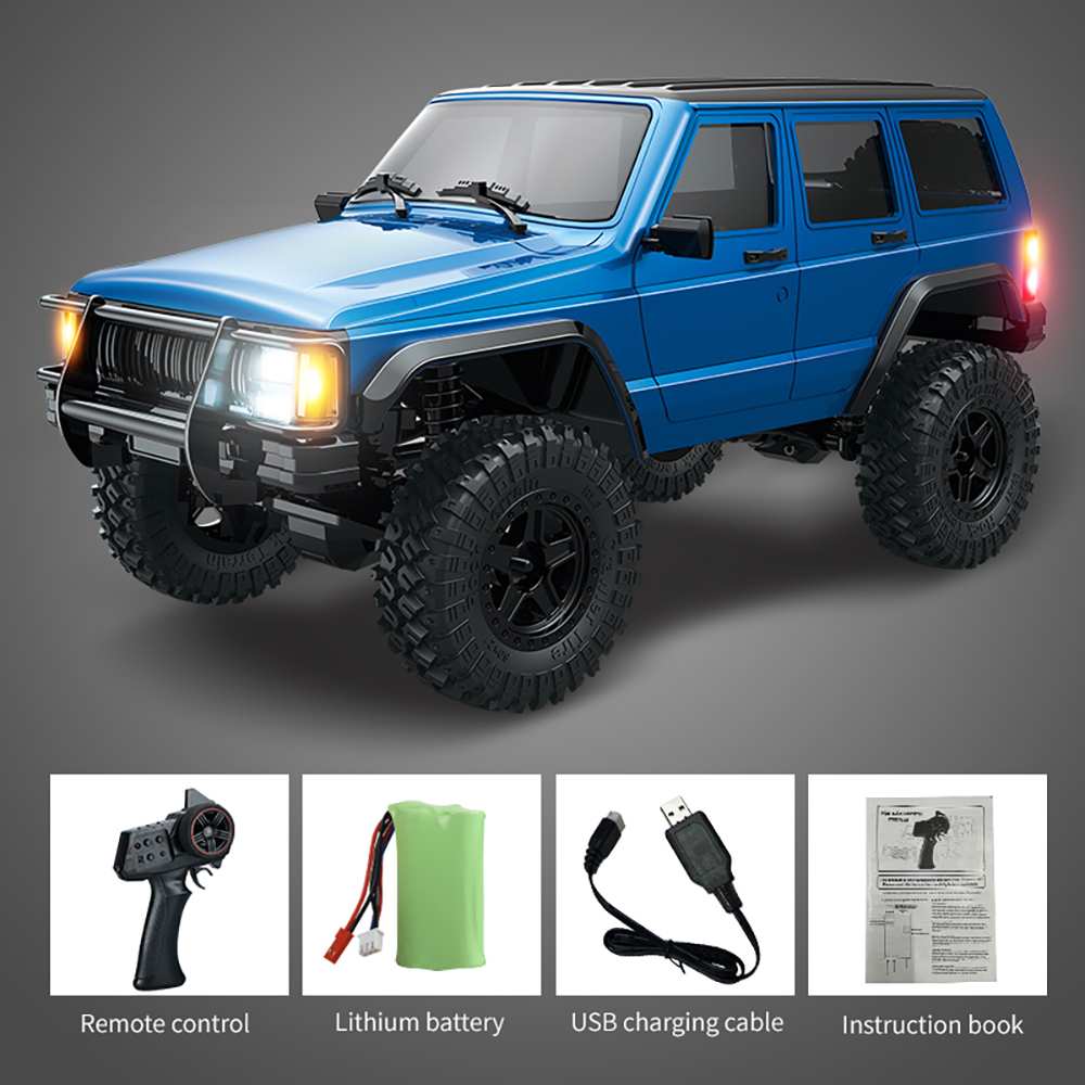 JJRC C8809 RC Car 1/18 Scale 4WD Jeep Cherokee Off-Road 3-Speed RC Rock Crawler Truck - Blue