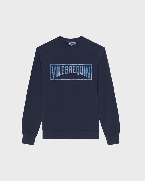 Vilebrequin - Men Organic Cotton Sweat Flocked Vilebrequin Logo - Sweater - Jorasse - Blue - Size XXXL