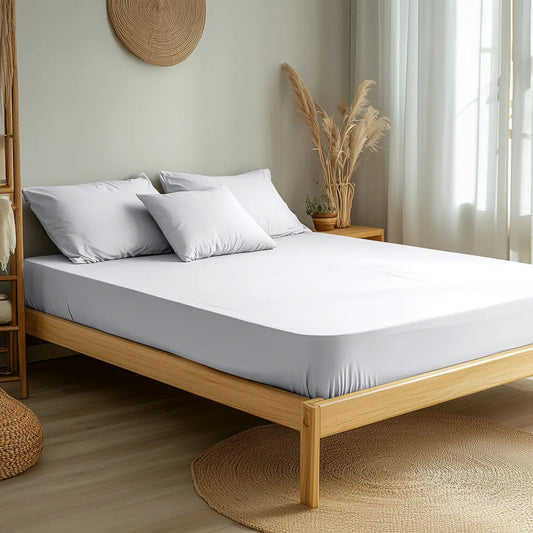 Luxus Jersey Spannbettlaken - Weiß / 90-100x200-220 cm