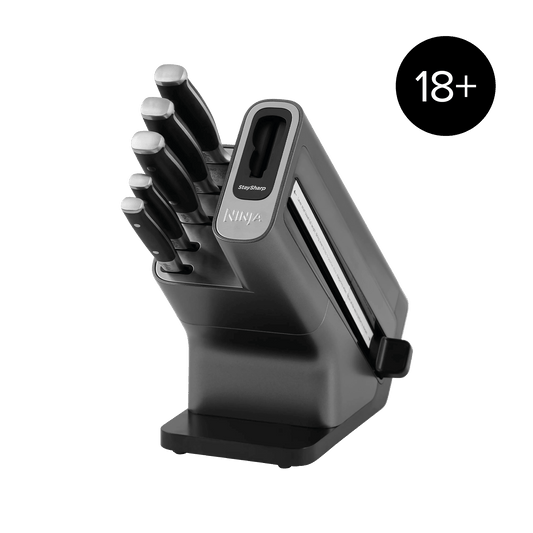 Ninja Foodi StaySharp Knife Block with Integrated Sharpener – 5-Piece Set [] in Silver/Black | K32005UK | by SharkNinja