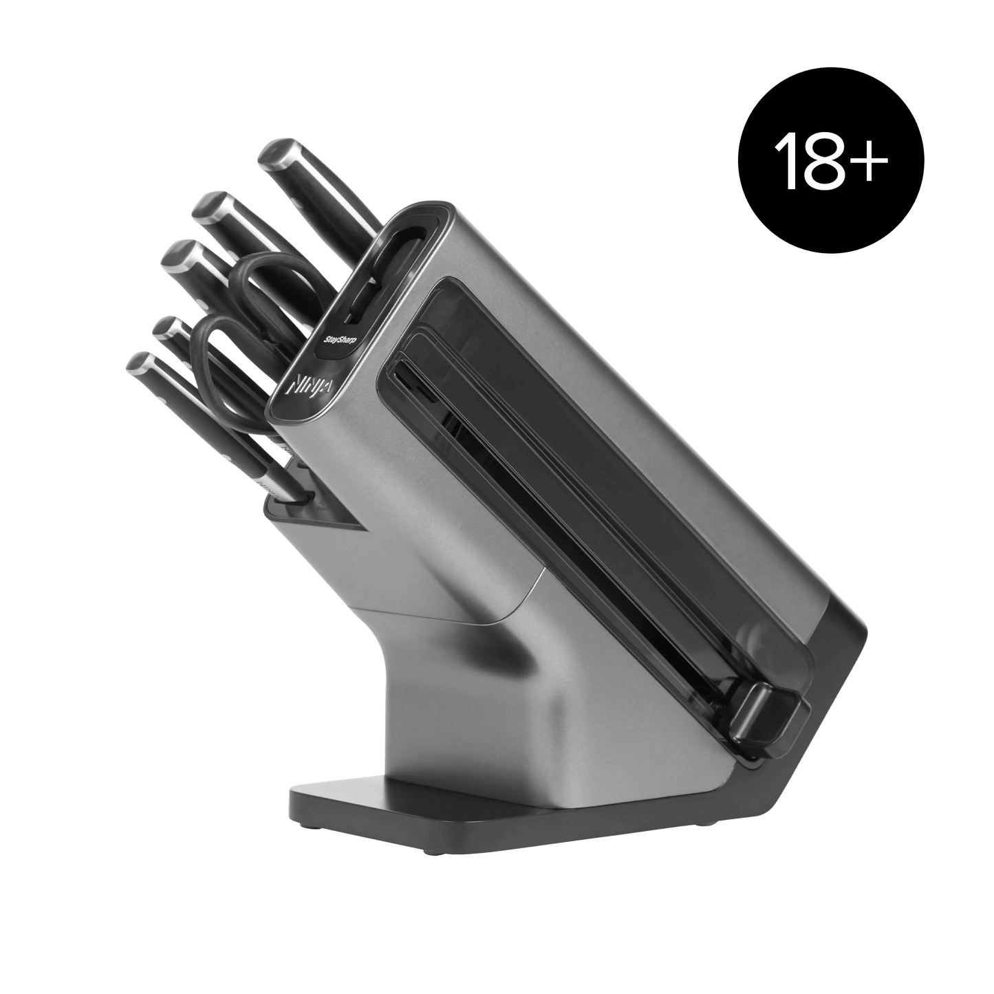 Ninja Foodi StaySharp Knife Block with Integrated Sharpener 6-Piece Set [] in Silver/Black | K32006UK | by SharkNinja