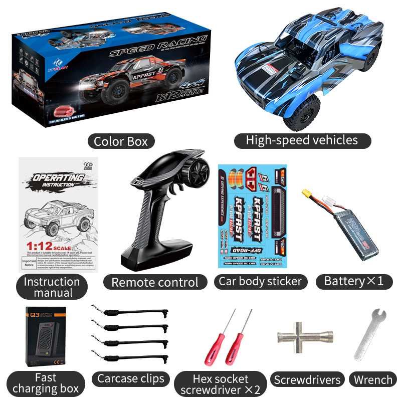 KFPLAN KF17 1/12 Scale 60 km/h Fast Speed Brushless 3S RC Rally Truck - KF17 & One Battery / Aluminum Alloy