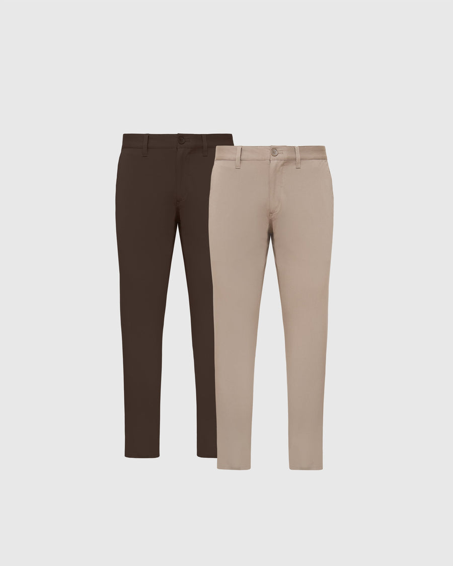 True Classic Khaki & Dark Oak Slim Twill Chino Pant 2-Pack | 30