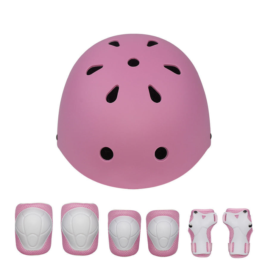 Protective Helmet and Pads  for Kids - Pink