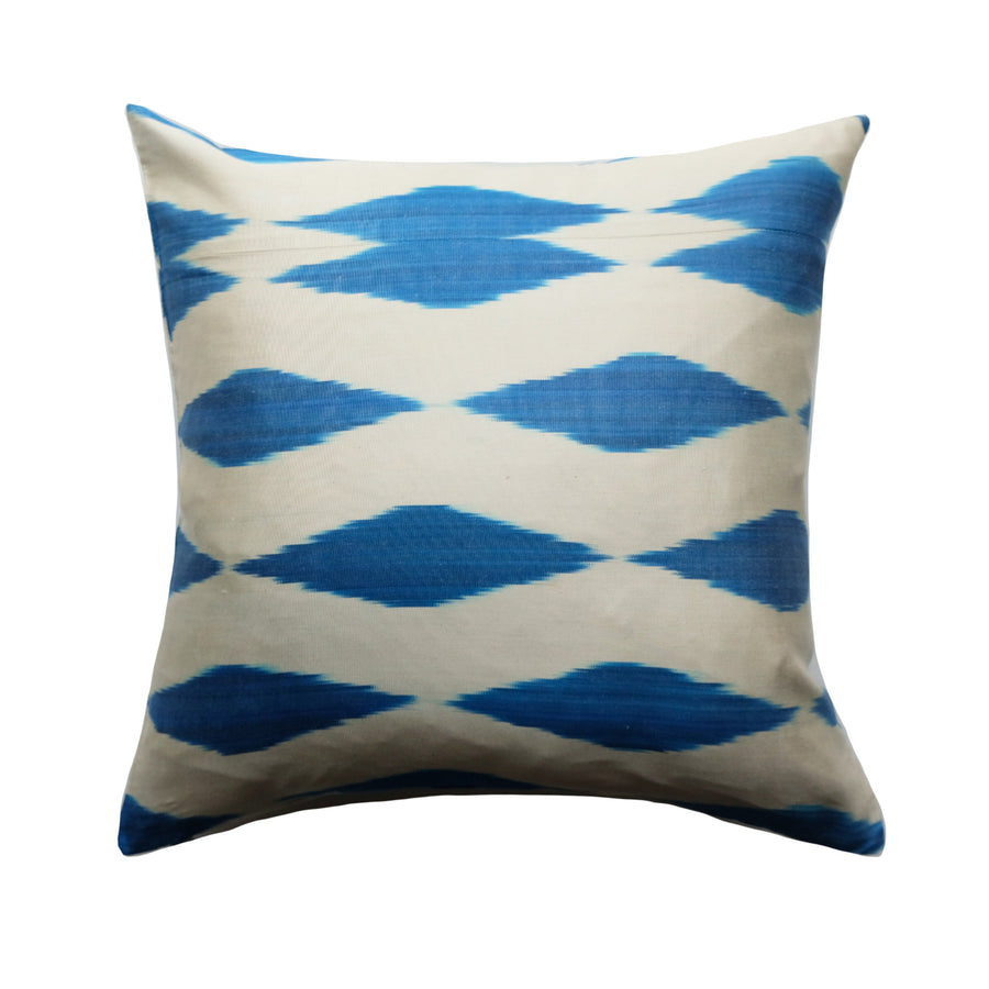 Kurt Silk Ikat Pillow - 20" x 20" / Blue