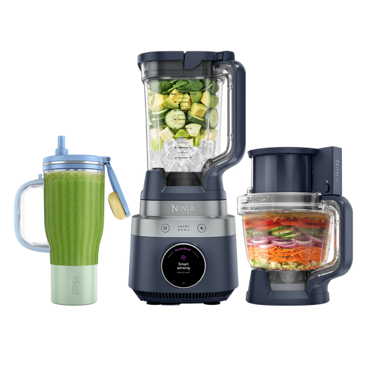 Ninja CrushBOSS 3-in-1 Kitchen System with Food Processor & Tumbler in Midnight Blue | LB401UKBL | by SharkNinja