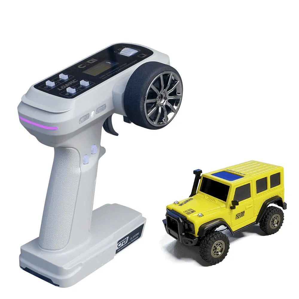 LDARC X43 1/43 Scale 2.4G 8CH Full Proportional 4WD RTR Desktop Mini RC Rock Crawler - RTR / Yellow