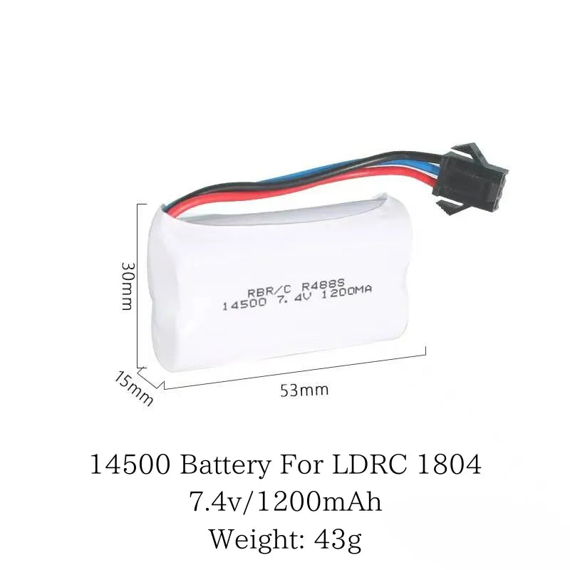 LDRC 1804 RC Drift Car RTR 1/18 Mazda MX-5 Upgrade 1200mAh Battery & Tires & Obstacle Set - 1200mAh/7.4v Battery * 2