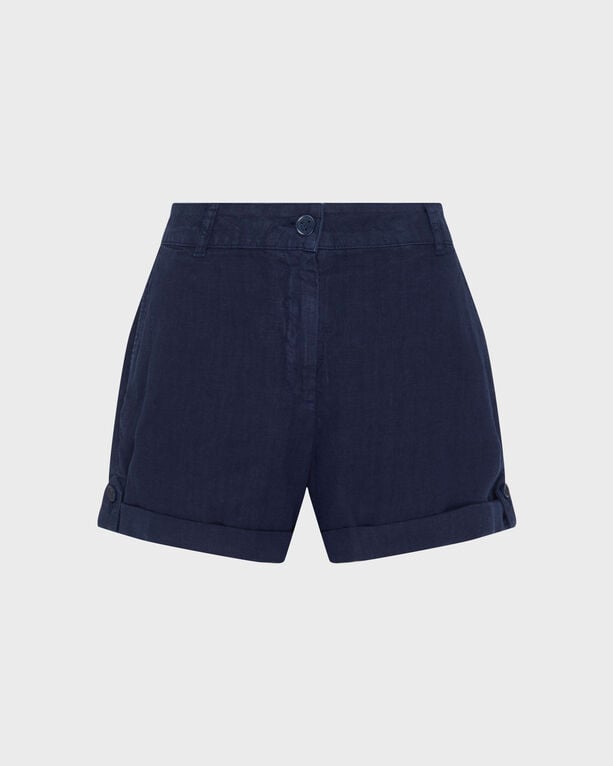 Vilebrequin - Women Linen Bermuda Shorts Solid - Bermuda - Lee - Blue - Size M